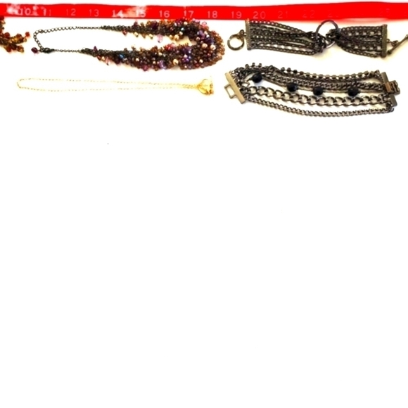 Lot of Three Necklaces, One Choker and 2 Bracelets Costume Jewelry Goth - Picture 4 of 8